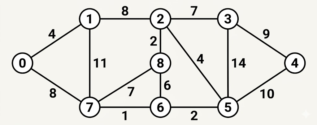 An undirected weighted graph with 6 vertices labeled A, B, C, D, E, and F. The edges and their corresponding weights are: Edge A to B with weight 10; Edge A to D with weight 30; Edge A to E with weight 45; Edge B to C with weight 50; Edge B to E with weight 40; Edge B to F with weight 25; Edge C to E with weight 35; Edge C to F with weight 15; Edge D to F with weight 20; and Edge E to F with weight 55.